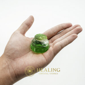 Sanca Leaf Crown Pearl - Type A1.1 (Crystal/Green) - Magickal crystals, healing stones, spiritual crystals, mystical stones, talisman crystals, ritual power stones, psychic energy tools, metaphysical stones, amulet crystals, shamanic tools