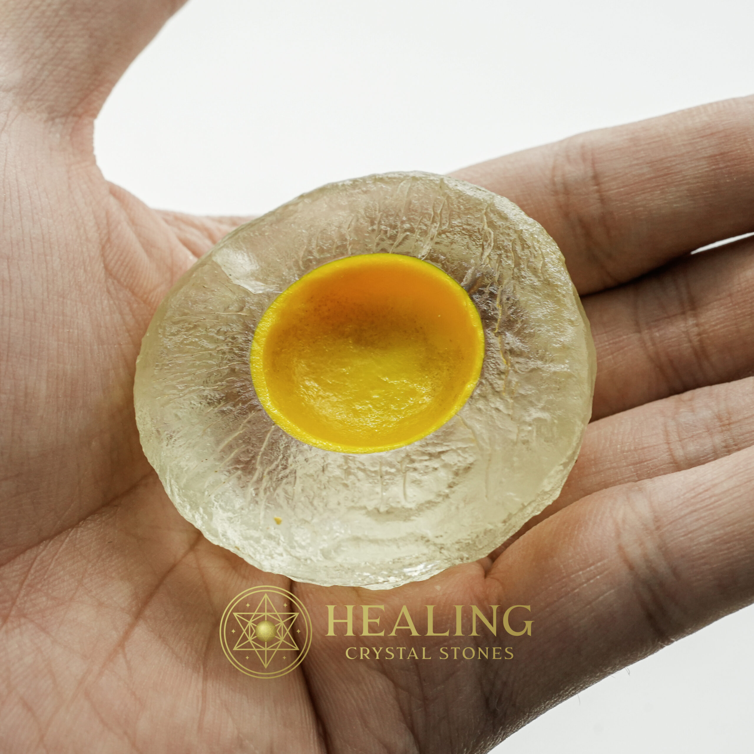 Sanca Leaf Crown Pearl - Type A1.6 (Crystal/Yellow) - Spiritual crystals, healing stones, mystical crystals, talisman crystals, ritual power stones, psychic energy stones, metaphysical tools, magickal stones, energy healing stones, shamanic ritual tools