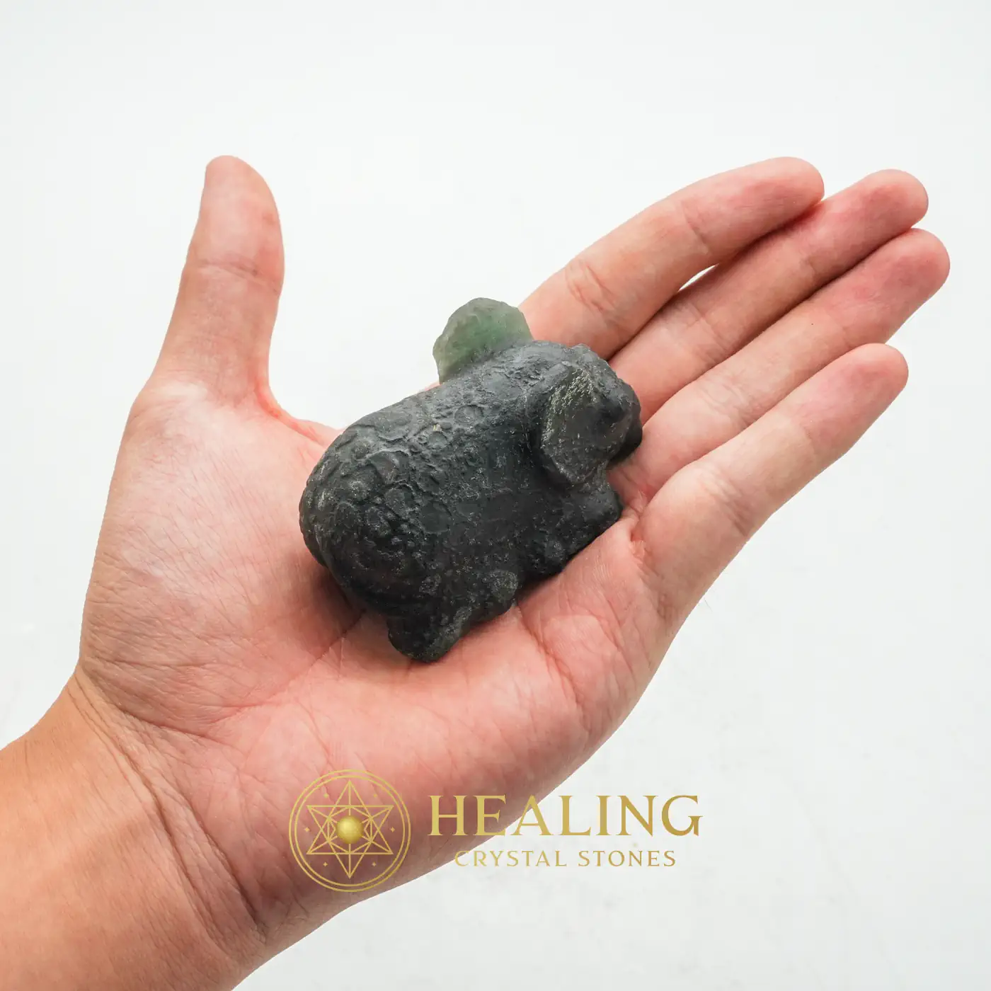 Crystal Black Baby Elephant - Type F1 - Magical Stones, Magickal Stones, Ritual Crystals, Enchanted Stones, Ritual Power Stones, Sacred Crystals, Mysticism, Meditation, Inner Wisdom, Aura