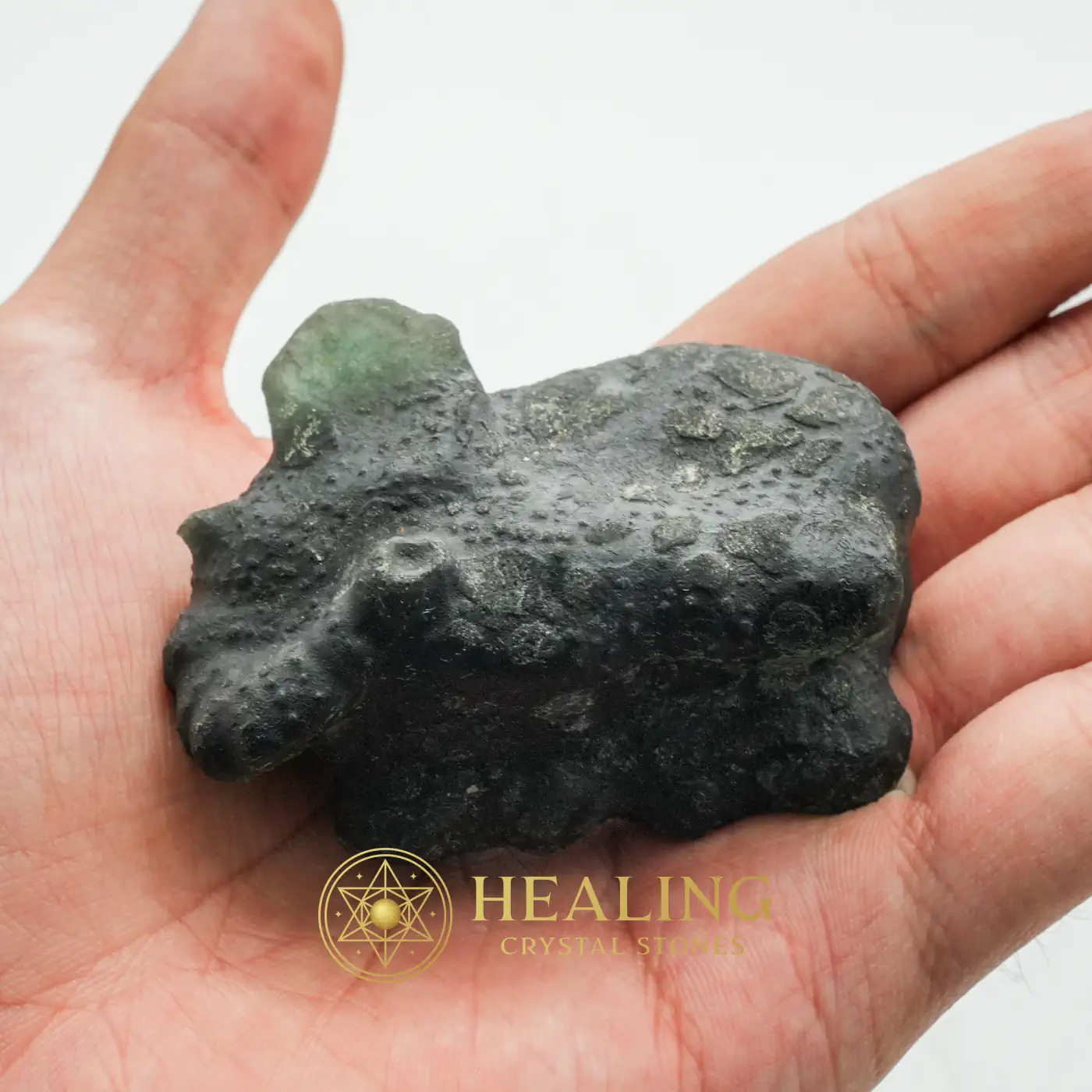 Crystal Black Baby Elephant - Type F1 - Ancient Relic, Mystical Relic, Occult Artifact, Esoteric Artifact, Rare, Authentic, Antique, Exotic, Unique, Exceptional