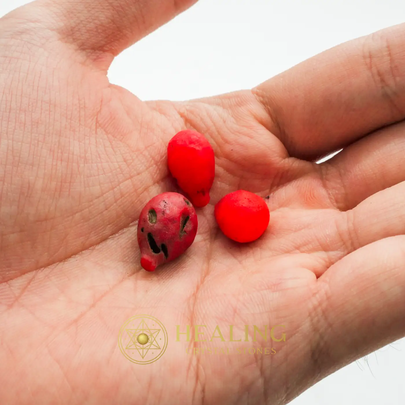 Red Coconut Pearl - Type A - Esoteric Artifact, Occult Artifact, Esoteric Stone, Esoteric Crystal, Metaphysics, Psychic, Spiritualism, Mystical, Sacred, Divine