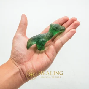 Fossilized Green Crocodile Siluman - Type D2 - Mustika Pearls, Mustika Stones, Crystal Stones, Sacred Crystals, Energy Stones, Guardian Crystal, Aura, Meditation, Positive Energy, Spiritual Healing