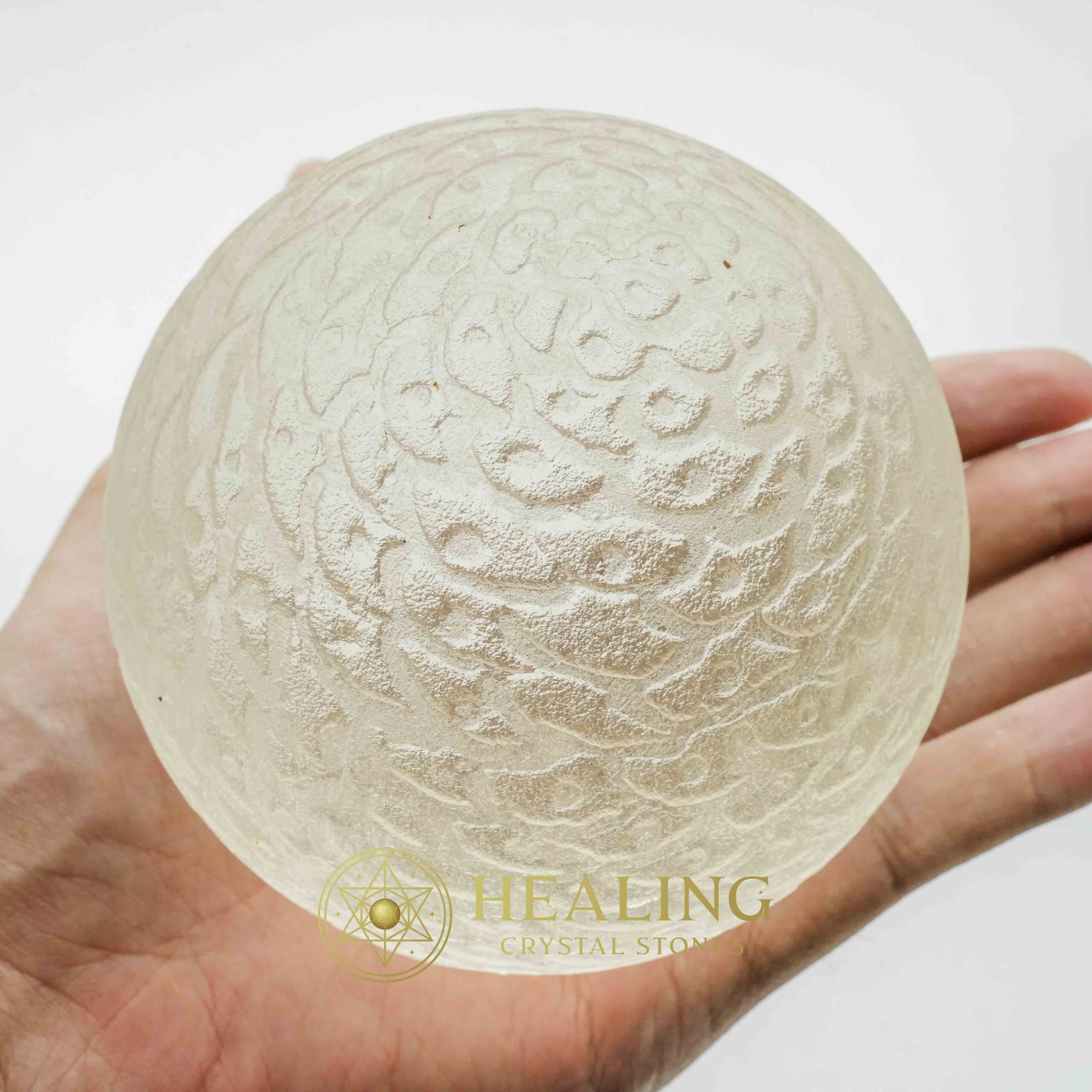 Sky Air Dragon Ball (White) - Type G4 - Healing Crystals, Mustika Stones, Healing Stones, Power Animal Stones, Magickal Stones, Sacred Stones, Talisman Crystals, occult, shaman, rare
