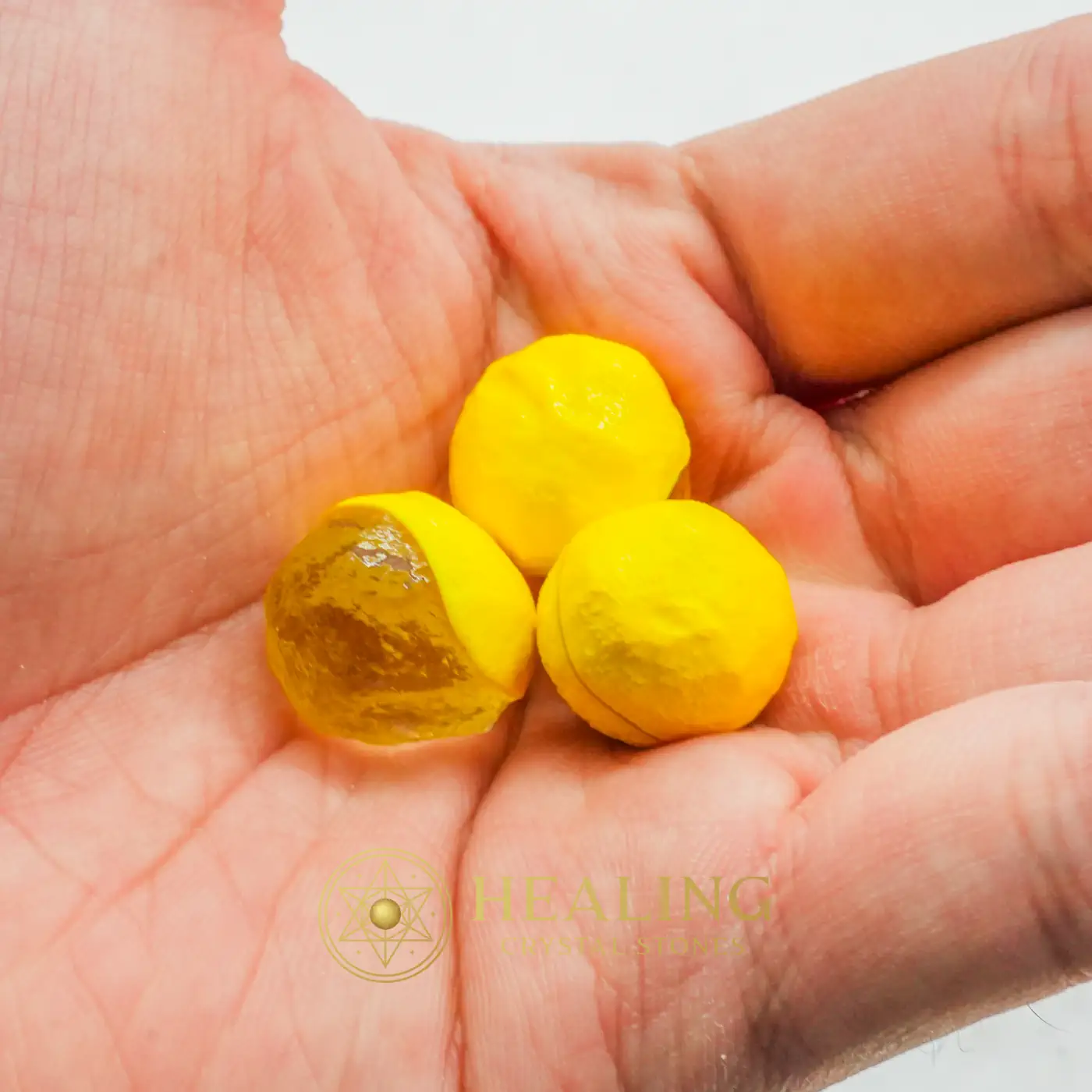 Yellow Centipede Pearls - Type P6 - Energy Stones, Energy Balance Stone, Energy Alignment Crystal, Positive Energy, Universal Energy, Harmony, Balance, Aura Crystal, Life Energy Crystal, Life Force Stone